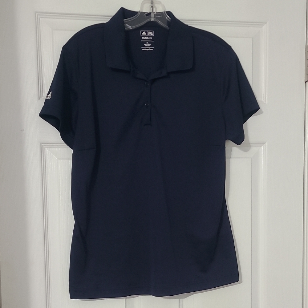 adidas Women's Dri Fit Navy Short Sleeve Polo Tee